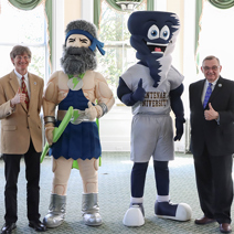 Mascots and Presidents Giving and Thumbs up