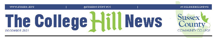 College newspaper header reading, The College Hill News December 2021 with the College logo.