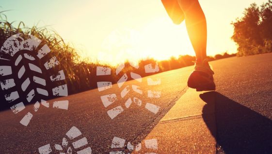 Runner with boot marks on image.