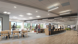 A rendering of the Learning Commons