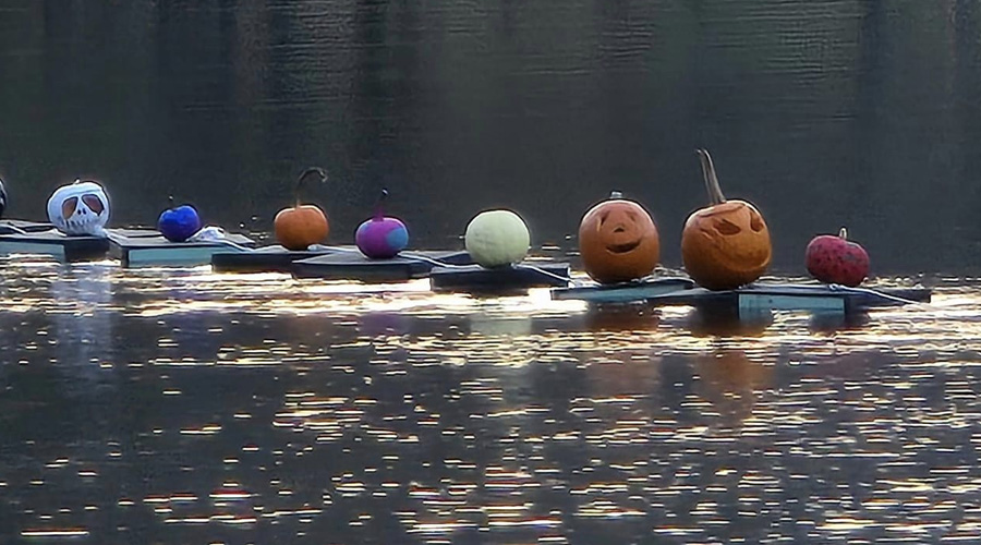 Pumpkins Floating on Horton Pond