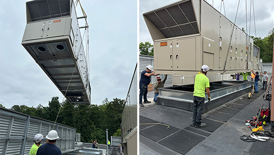 Installation of a whole building HVAC system