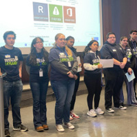 Students on stage