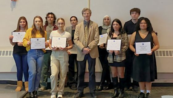 Alpha Alpha Alpha inductees with President Connolly